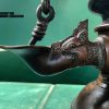 Unique lamp, handcrafted antique brass collectible, rare heritage décor for collectors and luxury buyers