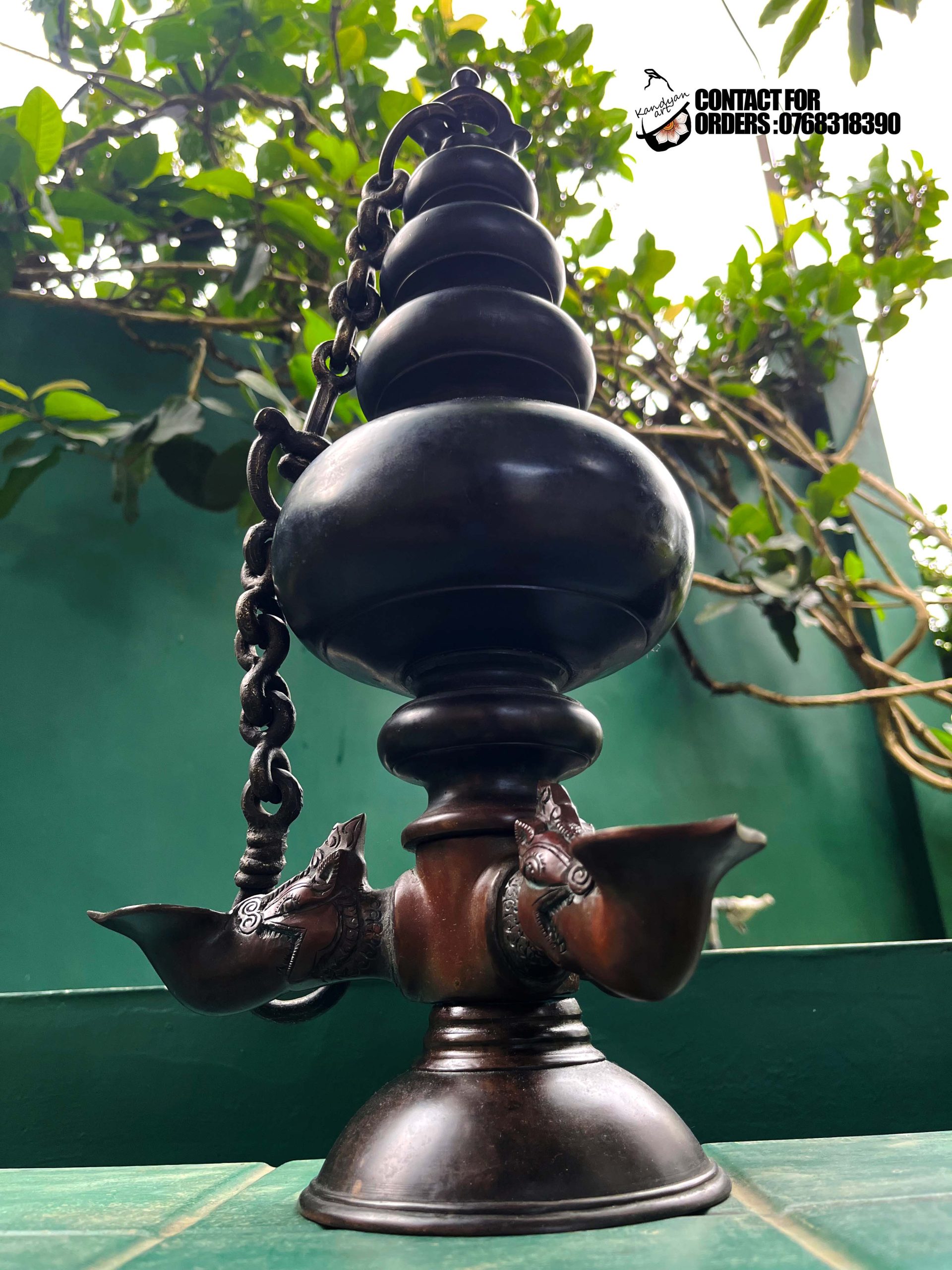Rare handcrafted Dambadeniya lamp, antique brass collectible, luxury décor for villas, hotels and collectors