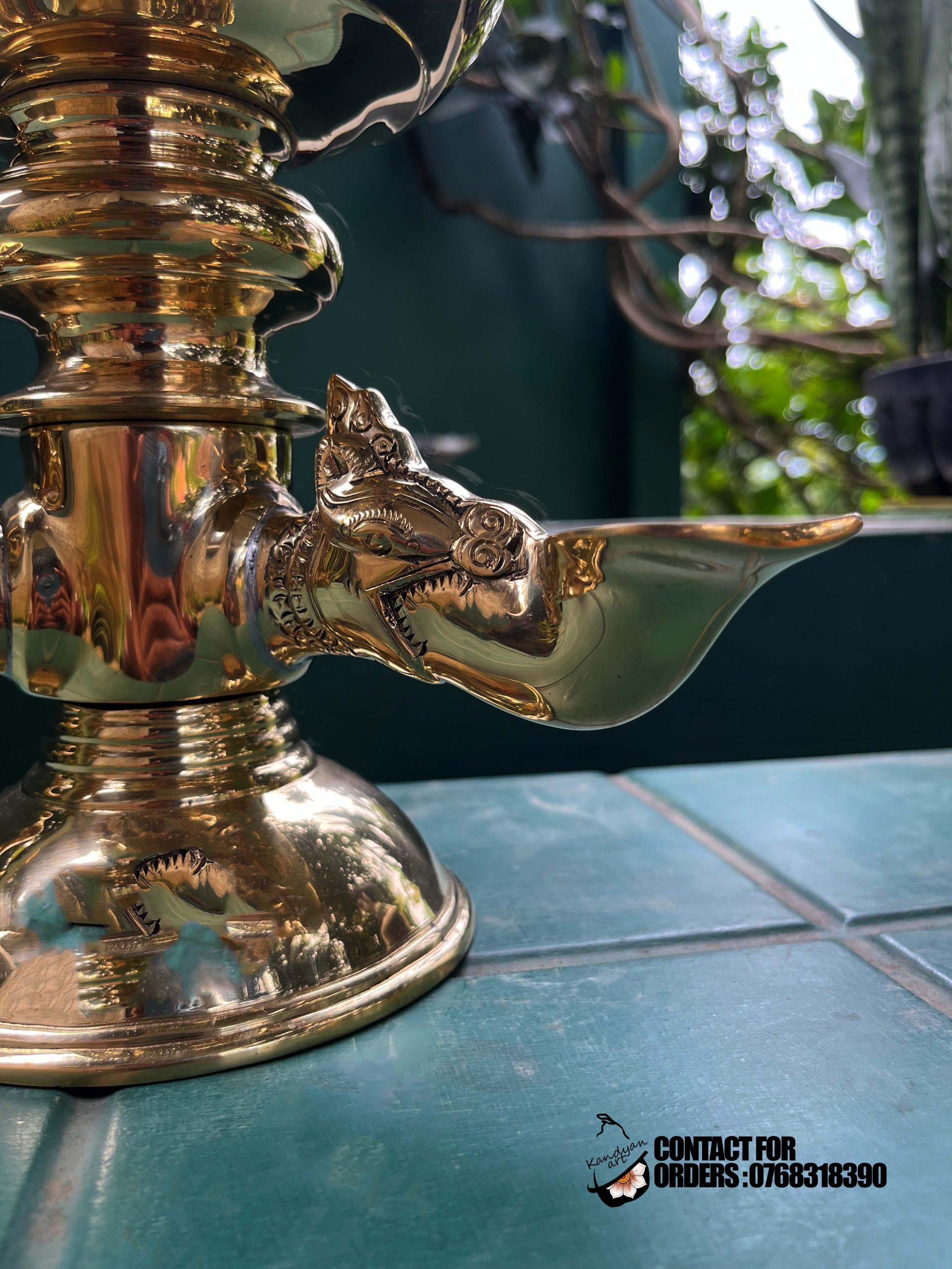 Exclusive Dambadeni lamp, handcrafted antique brass, vintage collectible for luxury interiors