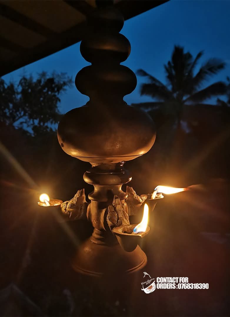 Luxury handcrafted brass oil lamp – elegant heritage decor for villas, hotels and collectors – Kandyan Art Company - Sri Lankan heritage